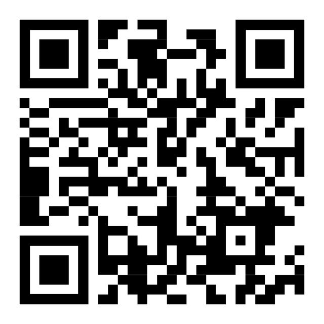 A black and white QR code.